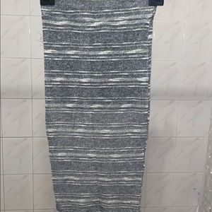 Striped Knit Pencil Midi Skirt - S/M